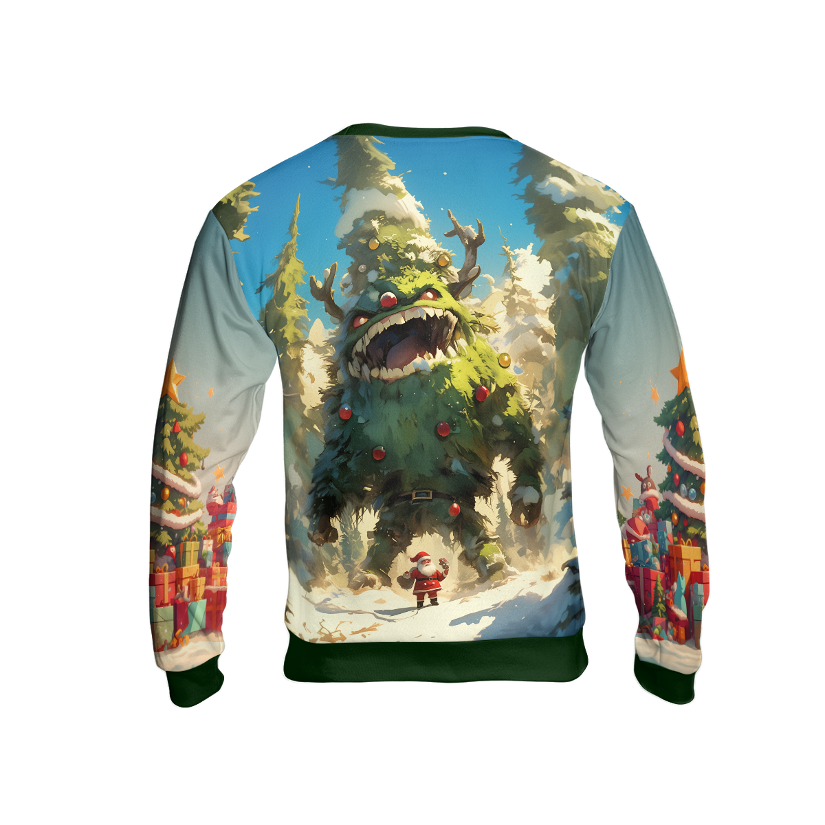 WW | Weihnachtsbaum Monster Hässlicher Pullover, Santa Fröhliche Weihnachten Pullover - HYPERFAVOR