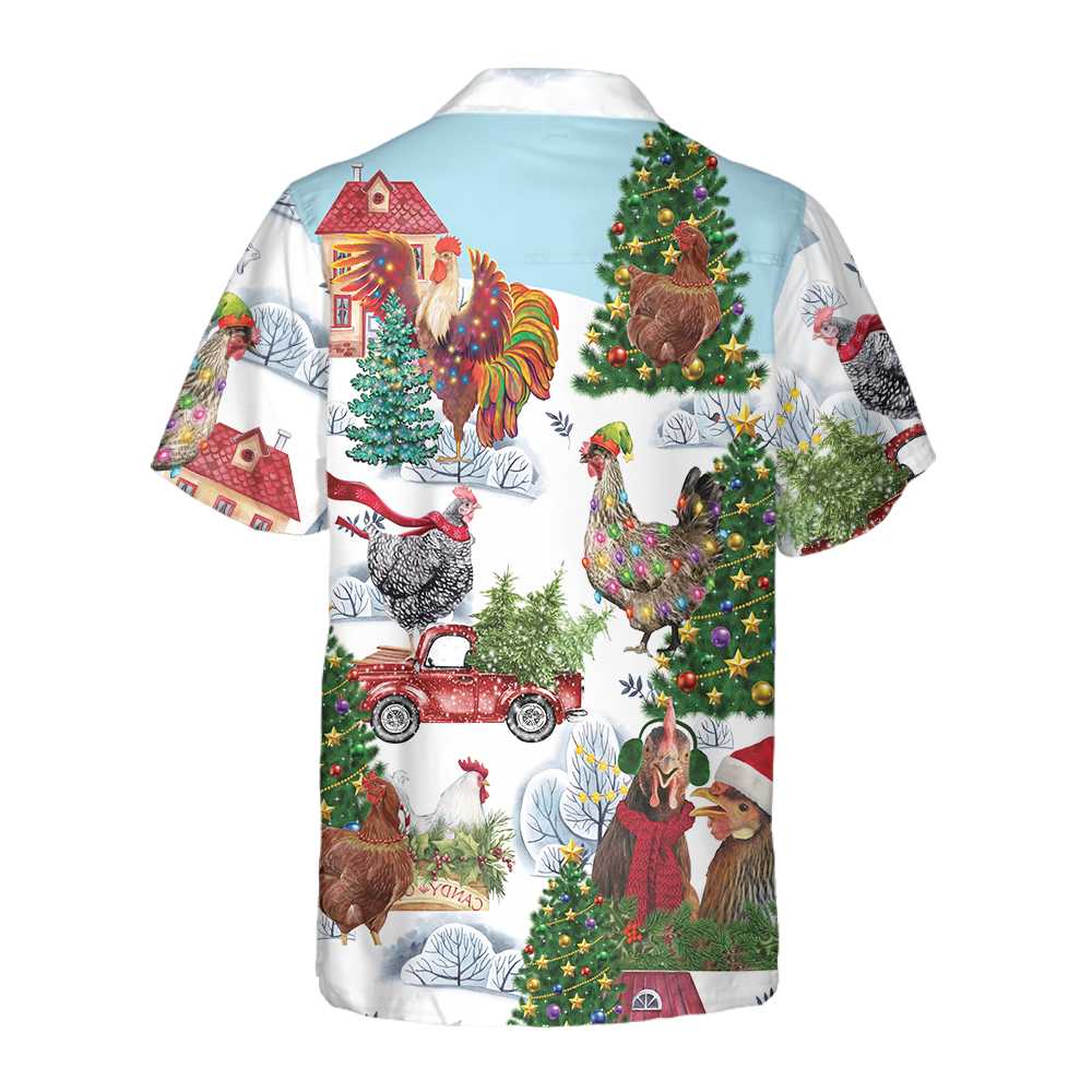 WW | Weihnachts-Huhn Hawaiian Shirt, Lustiges Huhn Weihnachts Shirt, Beste Weihnachtsgeschenk Idee