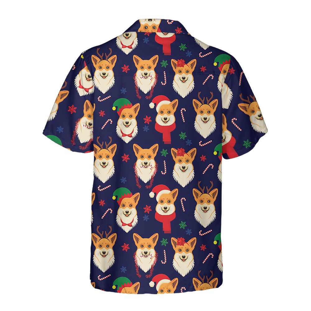 WW | Weihnachts-Corgi-Muster Hawaiian Shirt, Lustiges Corgi Hund Weihnachten Shirt, Weihnachtsgeschenk für Hundefreunde