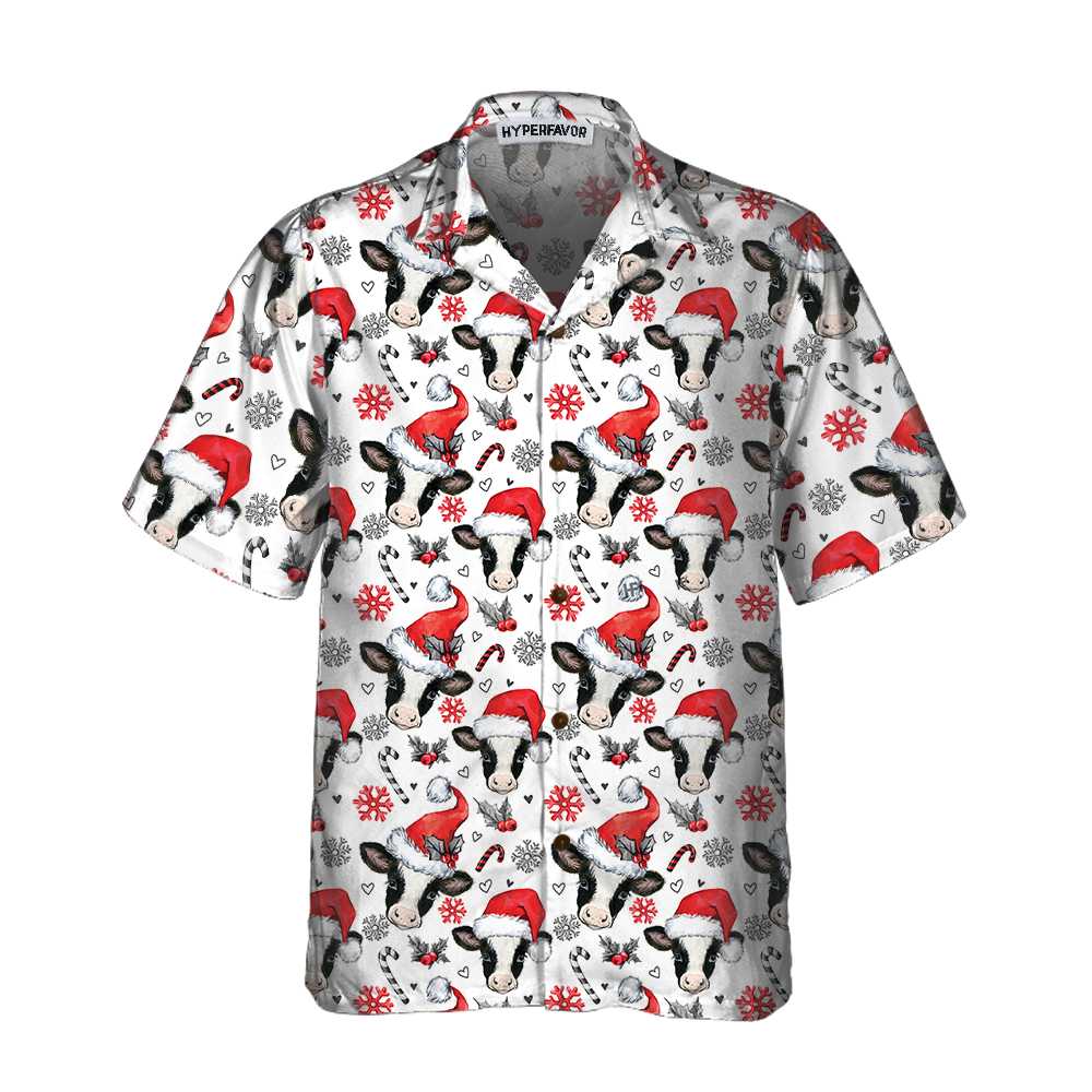 WW | Weihnachtskuh Hawaiian Shirt, Lustiges Weihnachts-Shirt, Bestes Geschenk für X-mas