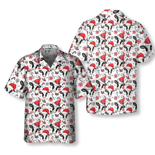 WW | Christmas Cow Hawaiian Shirt, Funny Christmas Shirt, Best Gift for X-mas