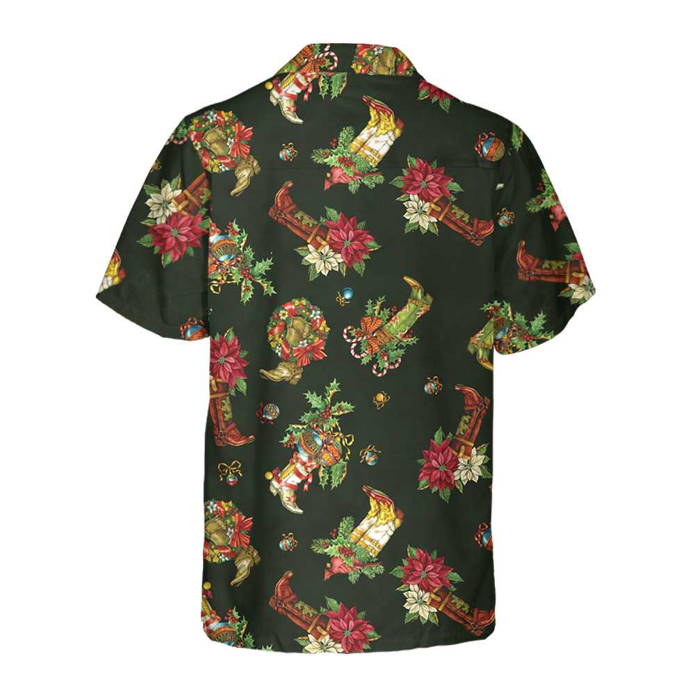 WW | Weihnachts-Cowboy-Stiefel Weihnachts-Hawaiian-Shirt, Geschenk für den Weihnachtstag