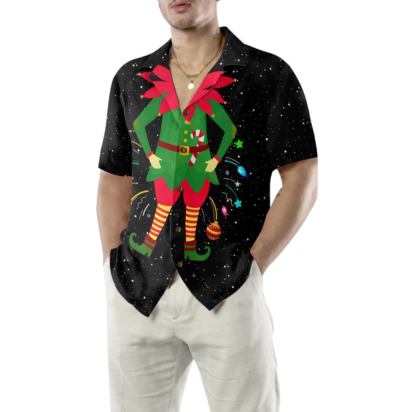 WW | Weihnachts-Elf Kostüm Hawaiihemd, Lustiges Elf Weihnachtshemd, Beste Weihnachtsgeschenkidee