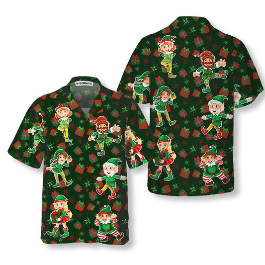 WW | Weihnachtself Party Hawaiihemd, Lustiges Elf Weihnachtshemd, Beste Weihnachtsgeschenkidee