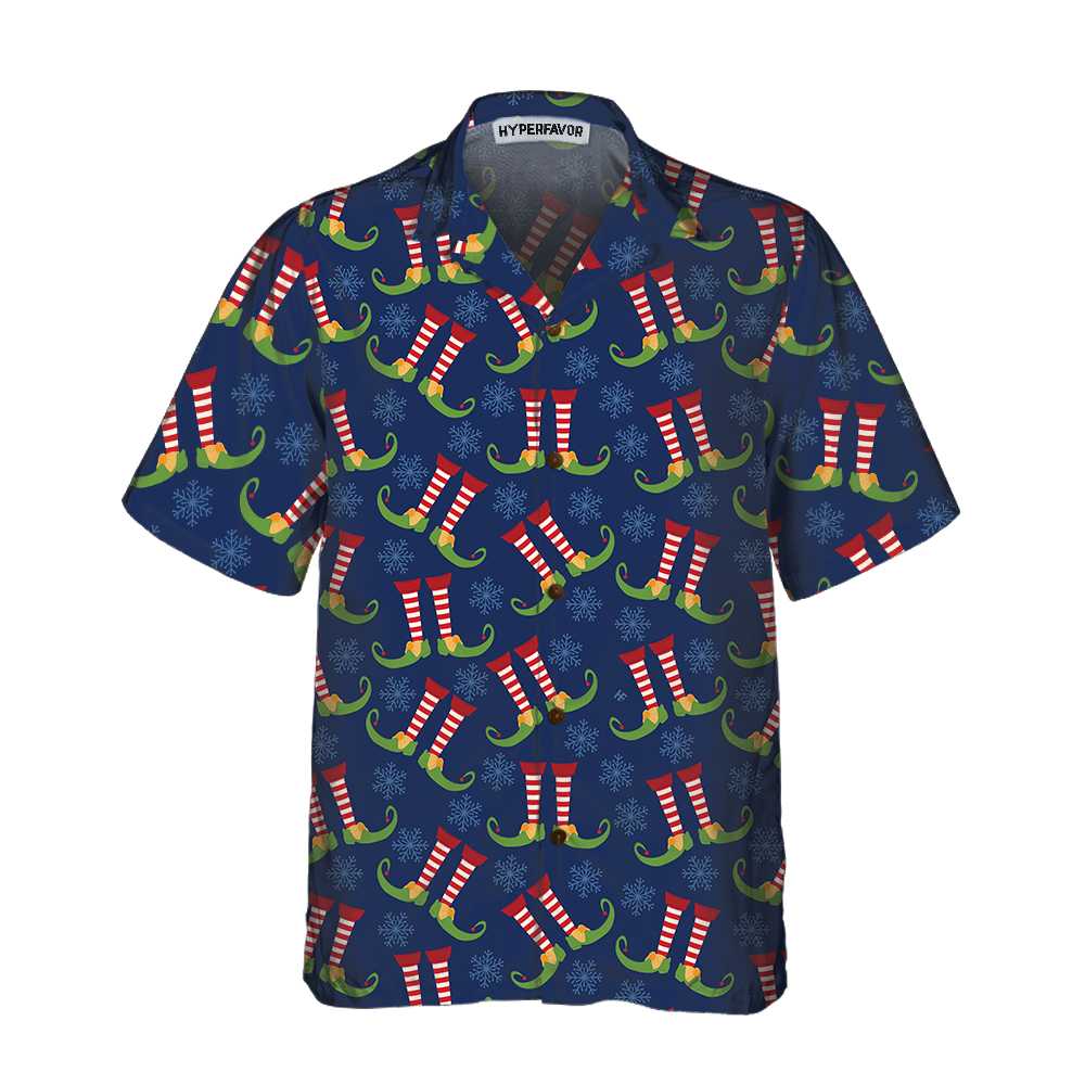 WW | Weihnachts-Elfenbeine Hawaiian Shirt, Lustiges Elf-Weihnachtshemd, Beste Weihnachtsgeschenkidee