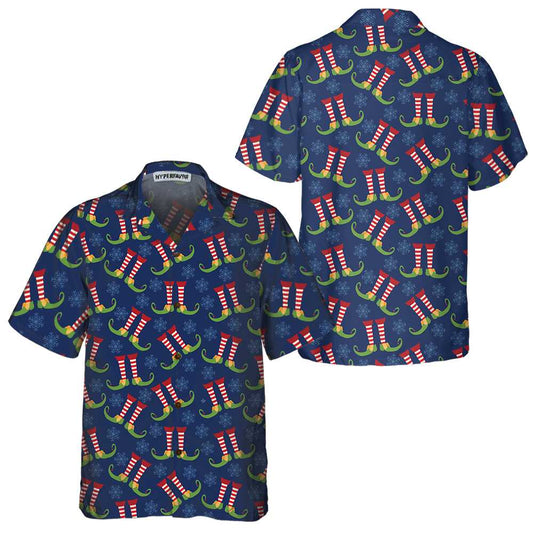 WW | Weihnachts-Elfenbeine Hawaiian Shirt, Lustiges Elf-Weihnachtshemd, Beste Weihnachtsgeschenkidee
