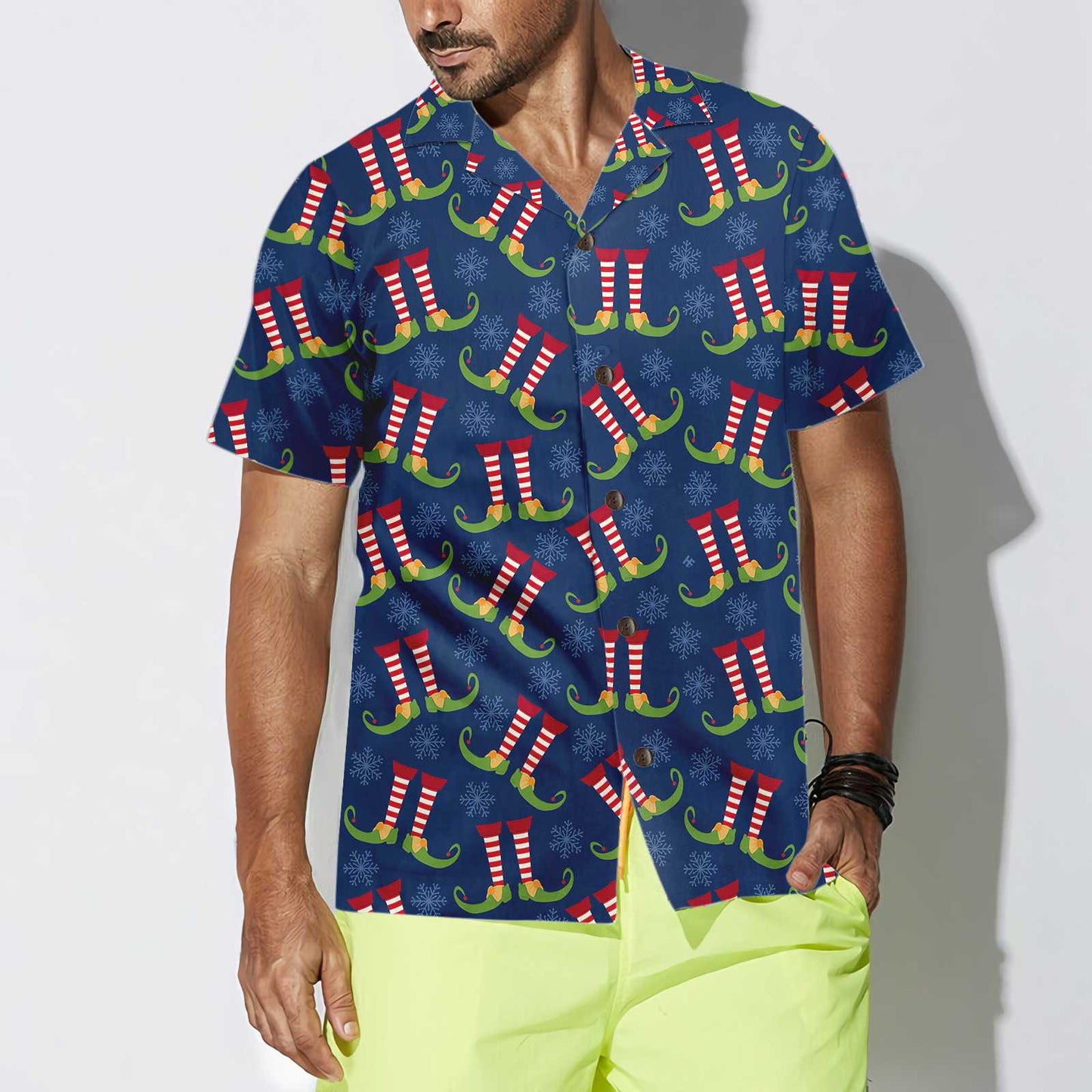 WW | Weihnachts-Elfenbeine Hawaiian Shirt, Lustiges Elf-Weihnachtshemd, Beste Weihnachtsgeschenkidee