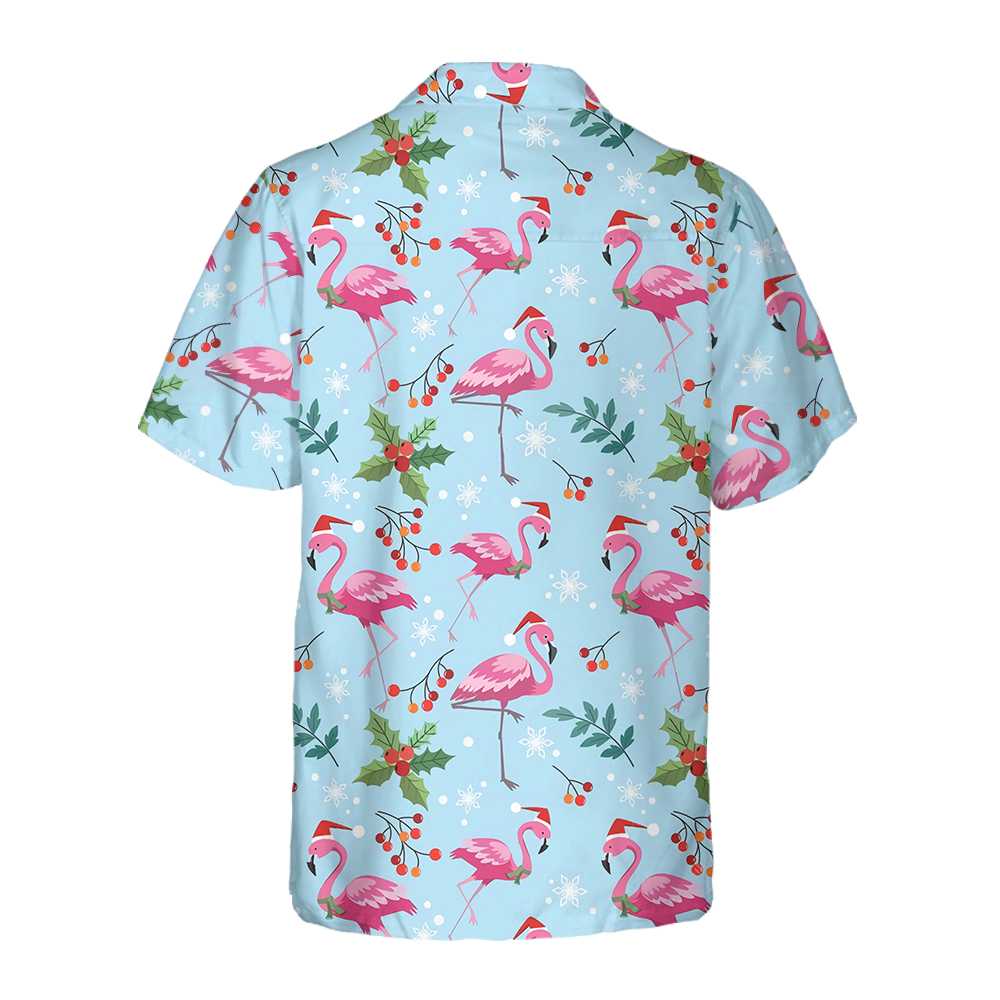 WW | Weihnachtsflamingo nahtloses Muster Hawaiihemd, Weihnachtsflamingo Hemd, beste Weihnachtsgeschenkidee