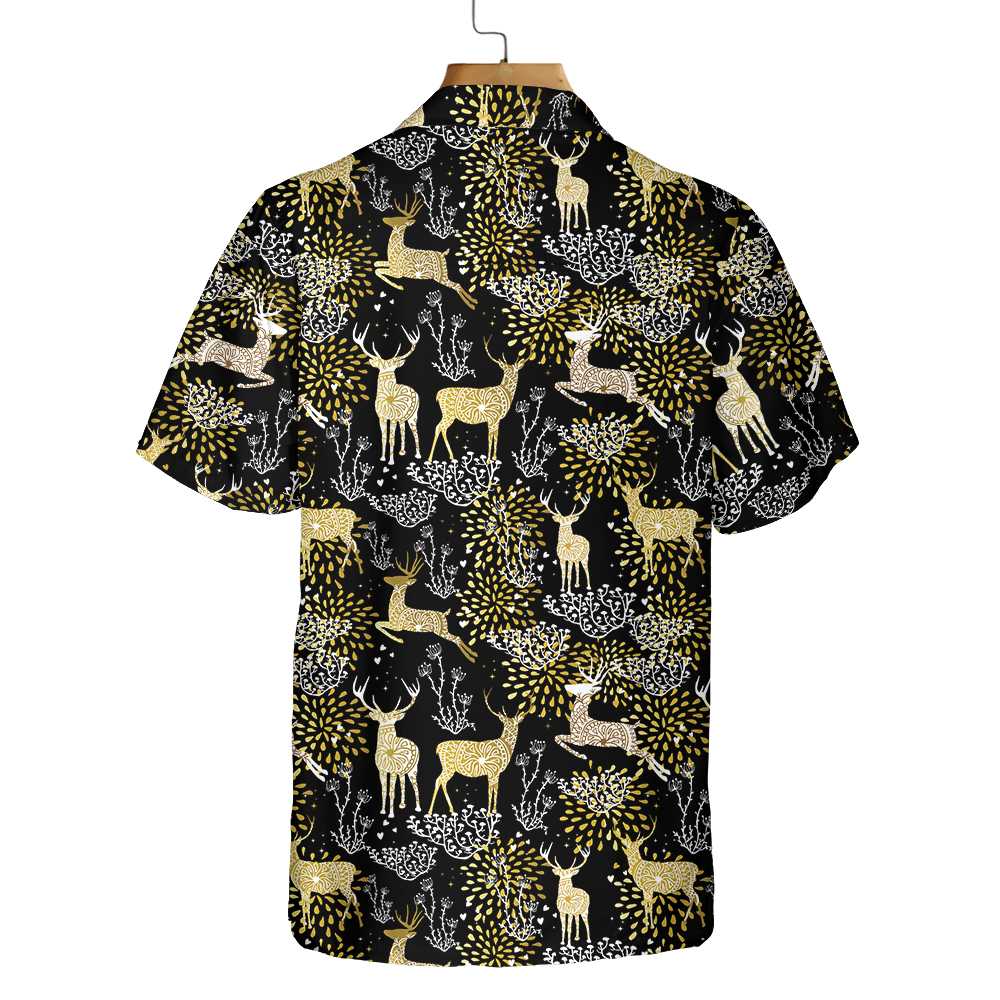 WW | Weihnachtsgoldene Weihnachtsrentiere Hawaiian Shirt, Bestes Geschenk Für Weihnachten
