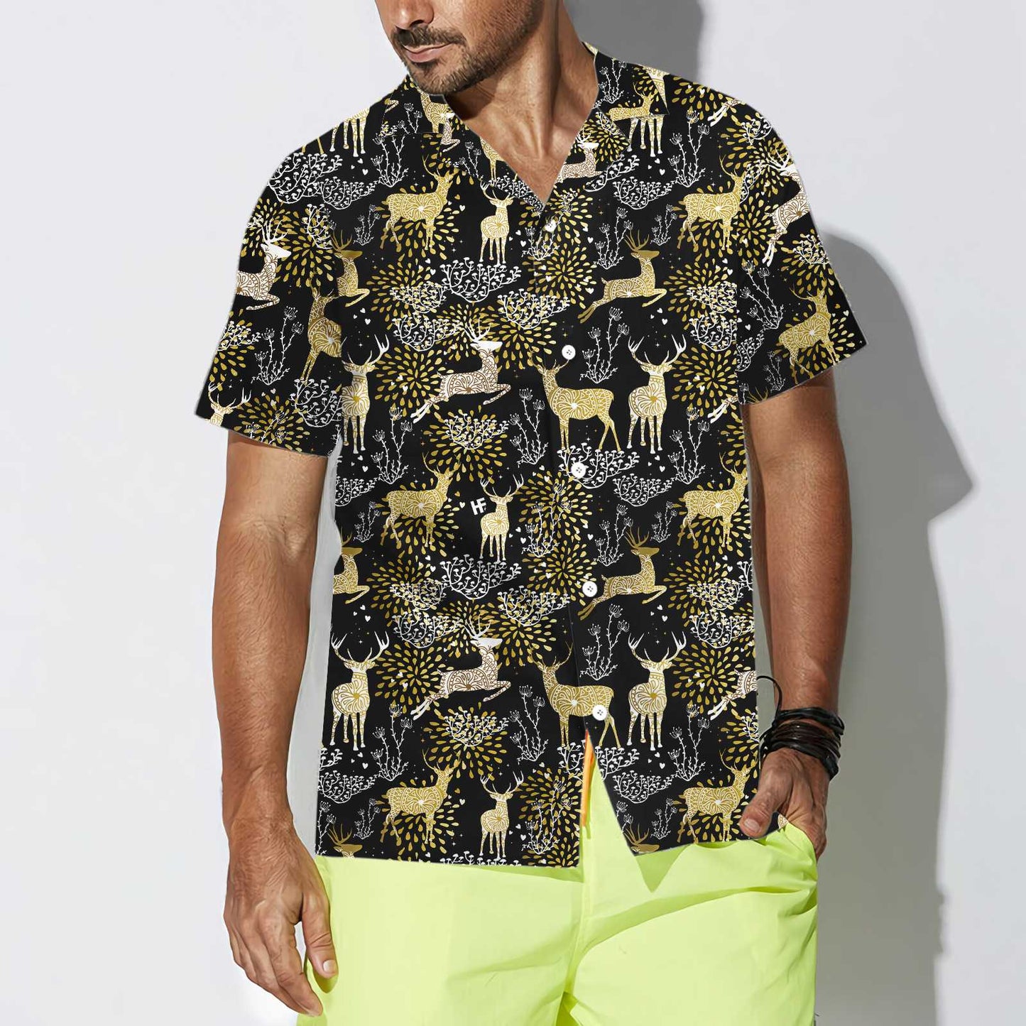 WW | Weihnachtsgoldene Weihnachtsrentiere Hawaiian Shirt, Bestes Geschenk Für Weihnachten