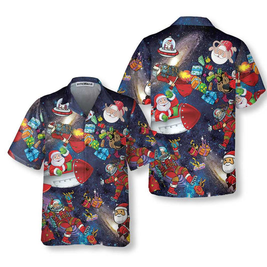 WW | Christmas Im Weltraum Hawaiihemd, Lustiges Weihnachtshemd, Beste Geschenk Für Weihnachten