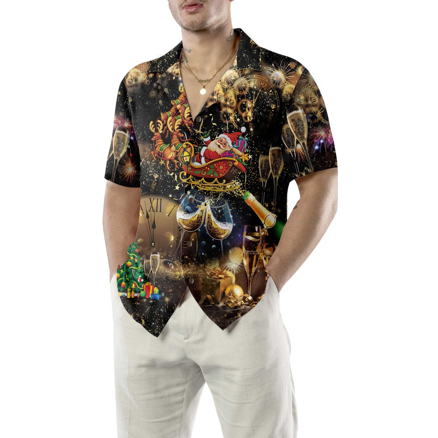 WW | Weihnachten kommt Hawaiian Shirt, coole Weihnachtsshirt für Männer & Frauen