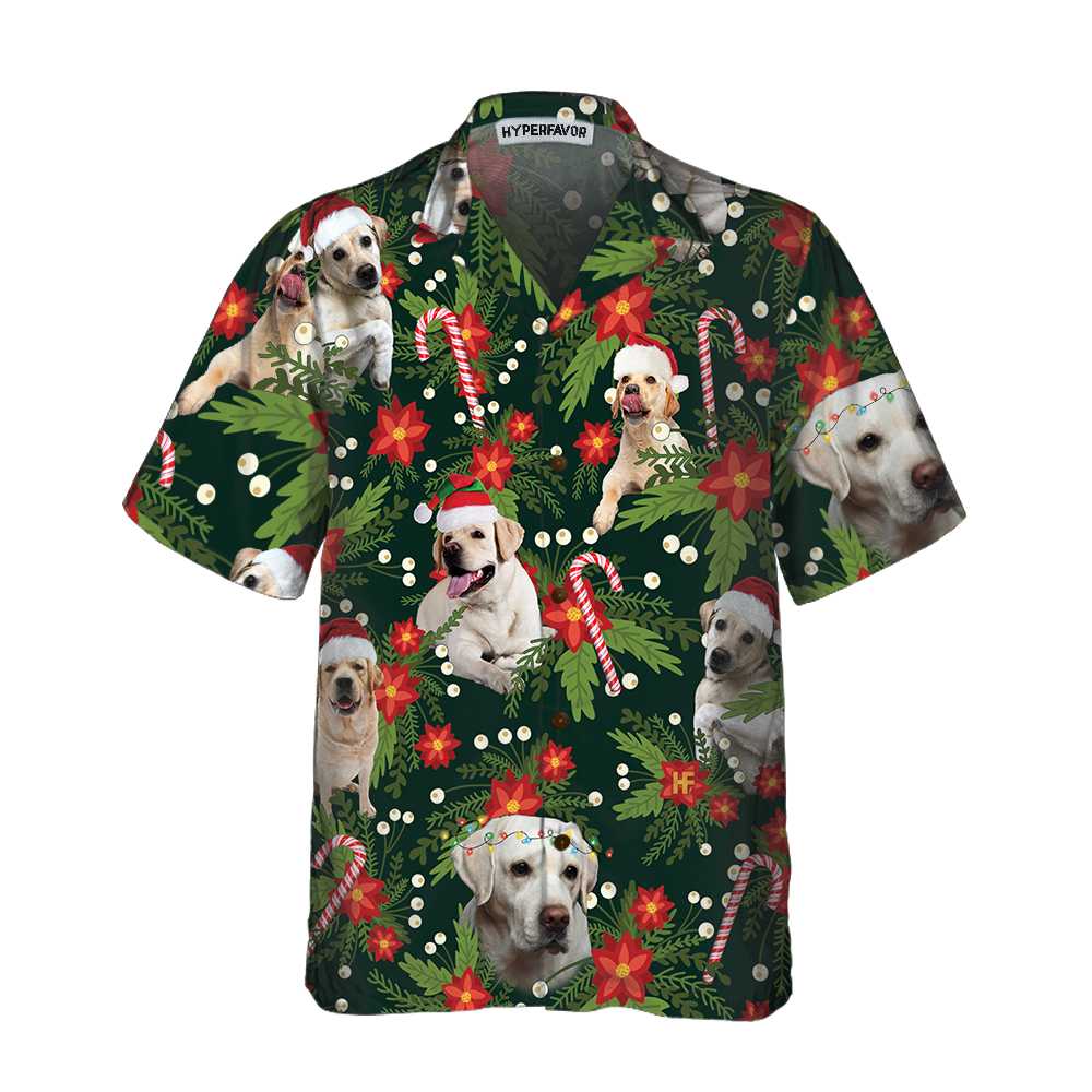 WW | Weihnachts-Labrador-Retriever mit Weihnachtsstern Hawaiian-Shirt, lustiges Labrador-Shirt für Männer & Frauen