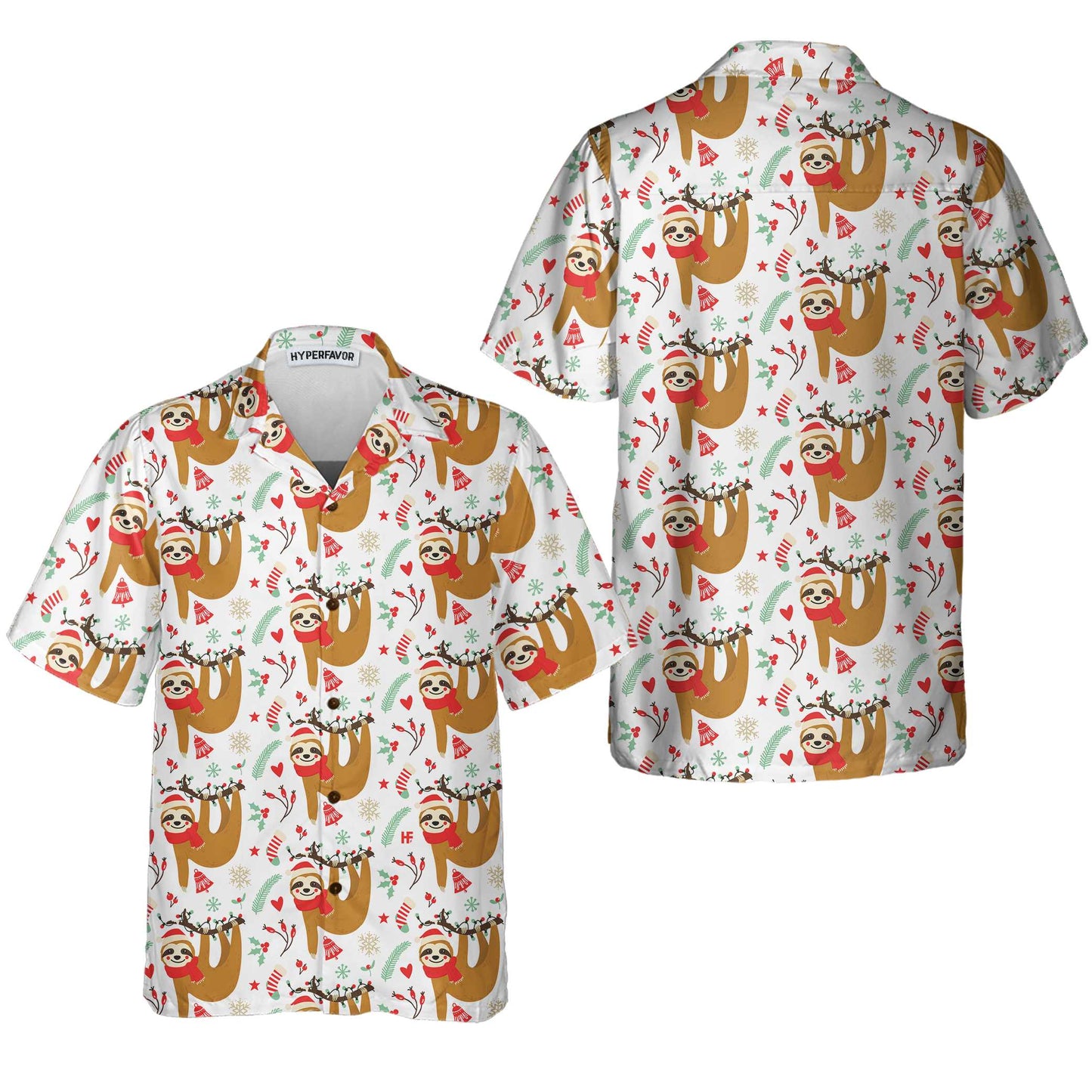 WW | Weihnachts-Lazy-Sloths-Hawaiianshirt, Lustiges Faultier-Weihnachtsshirt, Bestes Geschenk für Weihnachten