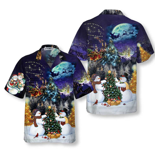 WW | Weihnachtsnacht mit der Familie Hawaiian Shirt, lustiges Weihnachtshemd, beste Weihnachtsgeschenkidee