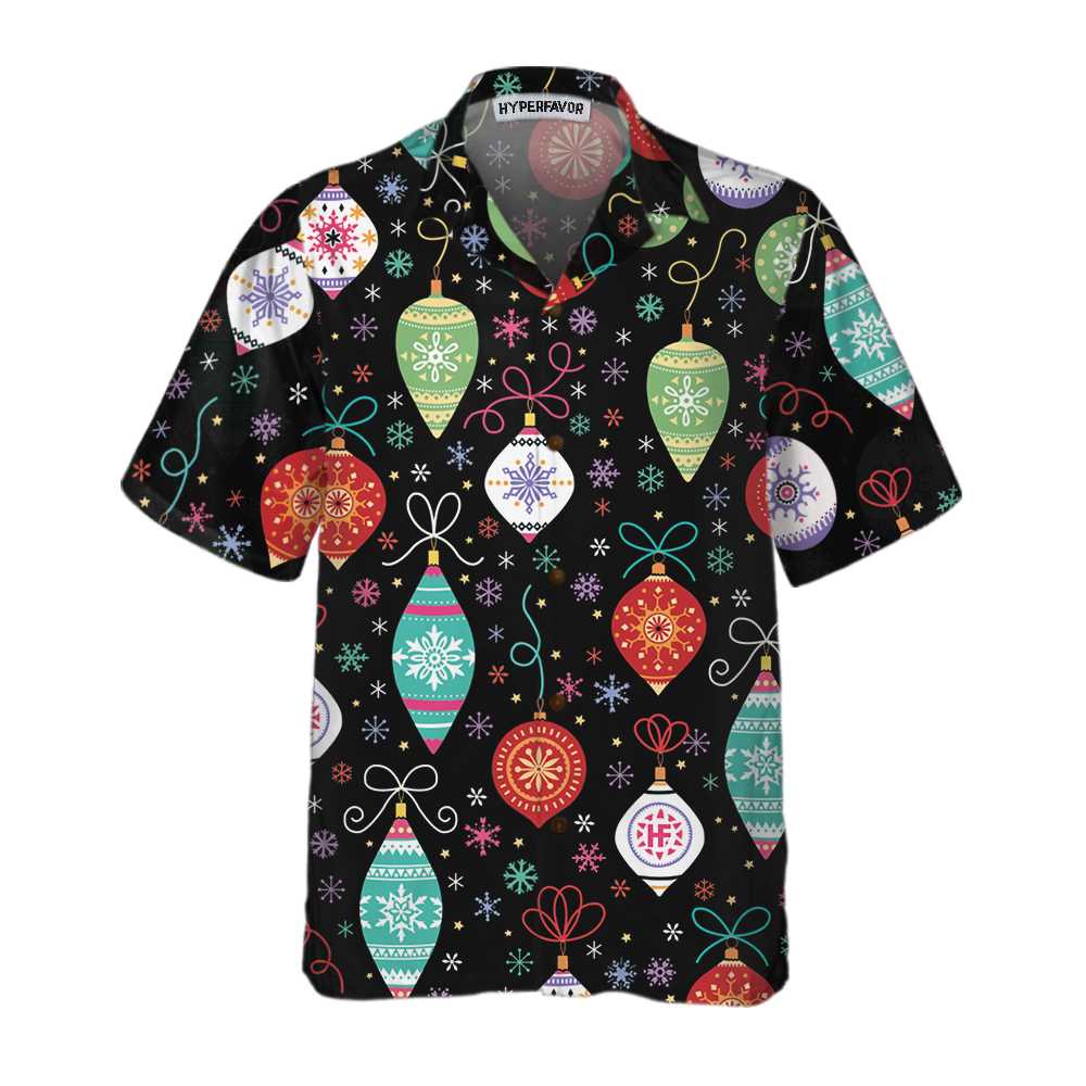 WW | Weihnachtsschmuck Muster Hawaiihemd, Lustiges Weihnachtsshirt für Männer