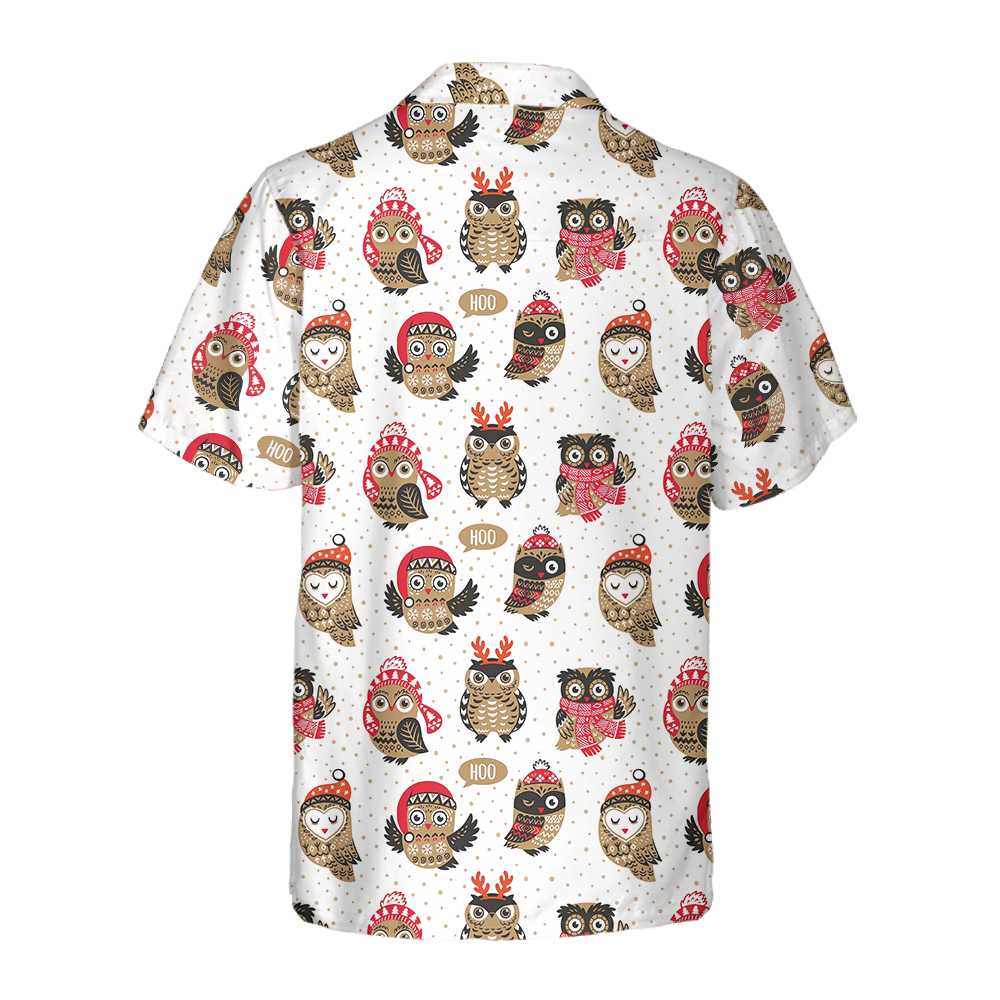 WW | Weihnachts-Eule mit Strickmütze Hawaiian Shirt, Lustiges Weihnachtshemd, Beste Weihnachtsgeschenkidee