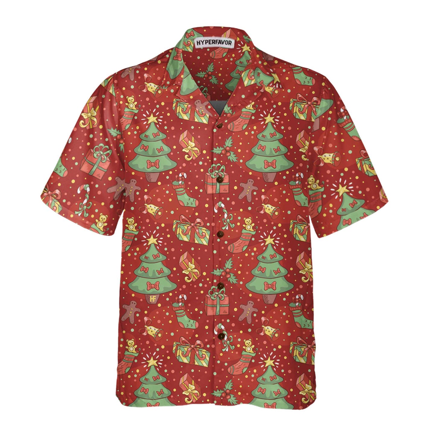 WW | Christmas Pattern with Confetti Hawaiian Shirt, Festive Christmas Hawaiian Shirt