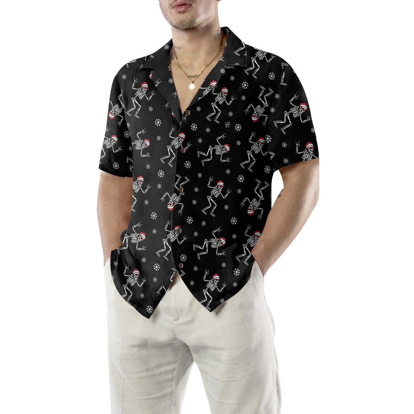 WW | Weihnachtsrock Hawaiian Shirt, Lustiges Weihnachtsknochen Shirt