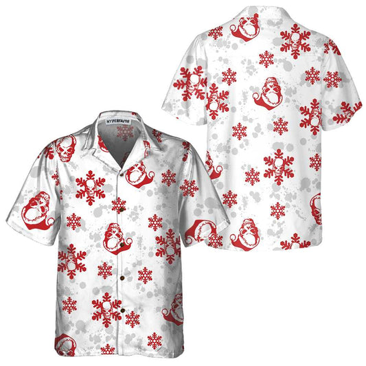 WW | Weihnachts-Schnee-und-Schädel-Hawaiian-Shirt, Weihnachts-Schädel-Shirt, Bestes Geschenk für Weihnachten