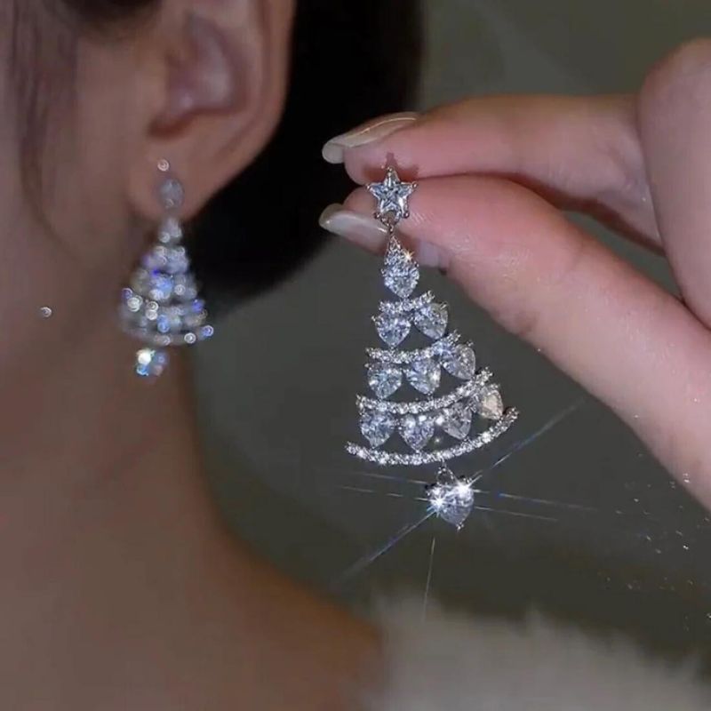 WW | Weihnachtsfunkeln Silber Ohrringe