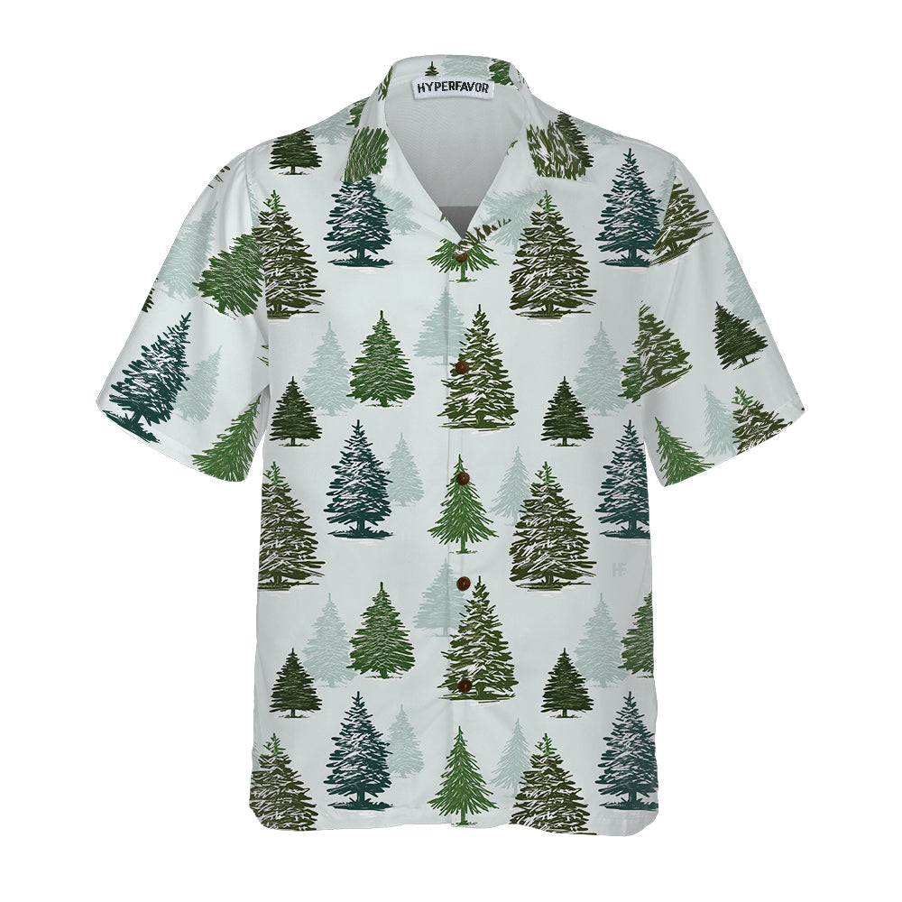 WW | Weihnachtsbaum-Muster-Hemd für Herren Weihnachts-Hawaiihemd