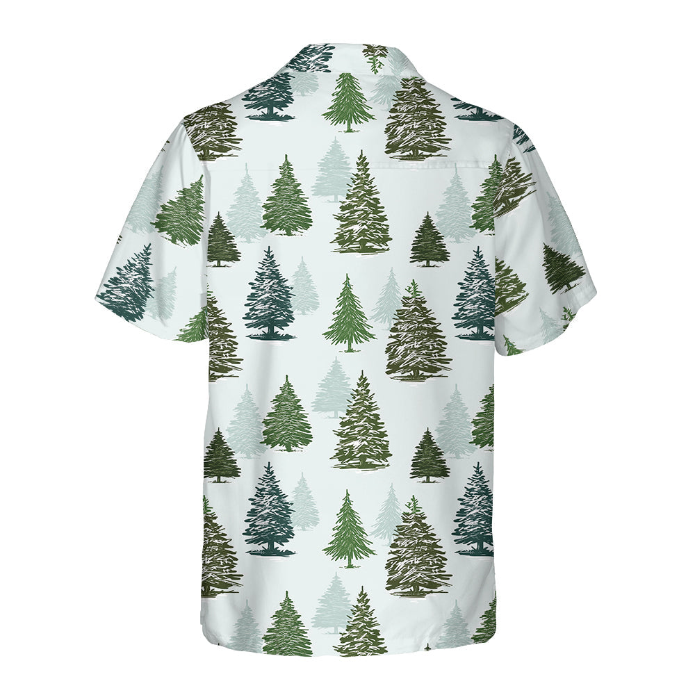 WW | Weihnachtsbaum-Muster-Hemd für Herren Weihnachts-Hawaiihemd