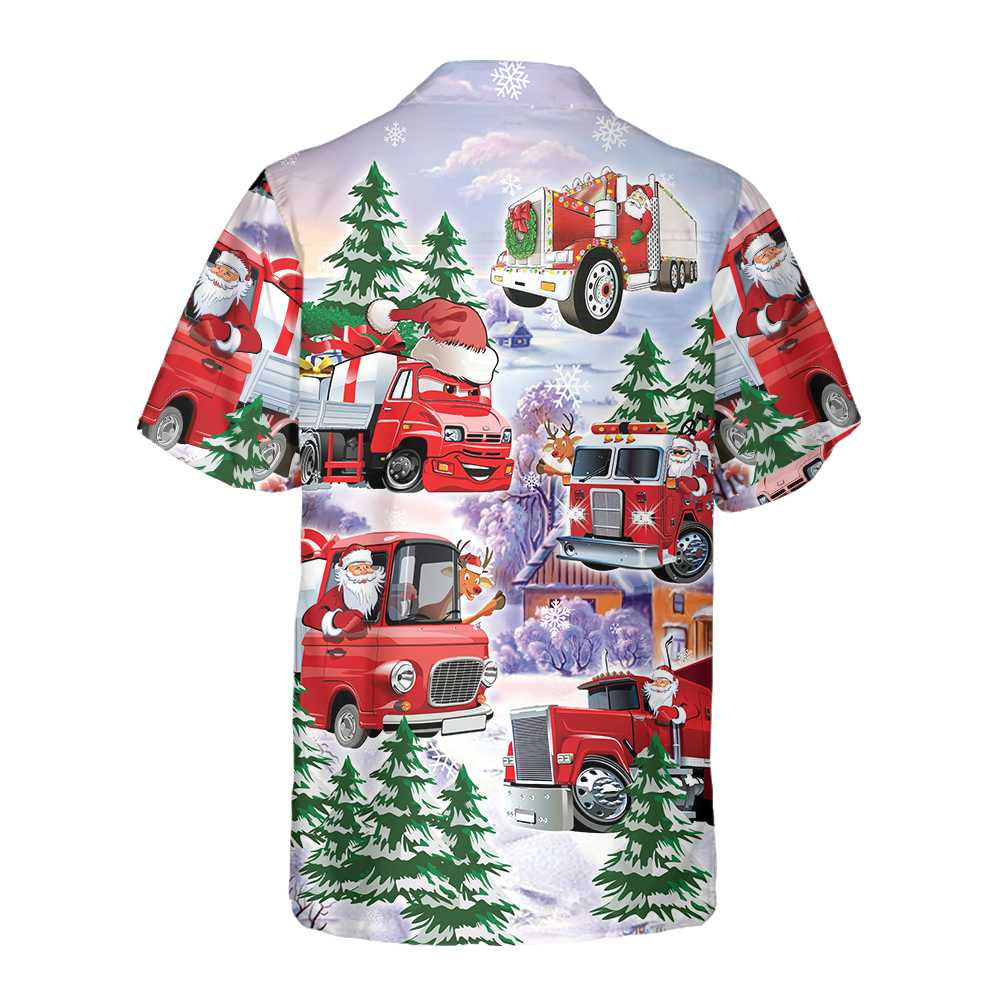 WW | Christmas Truck Hawaiian Shirt, Red Truck Christmas Shirt, Best Christmas Gift