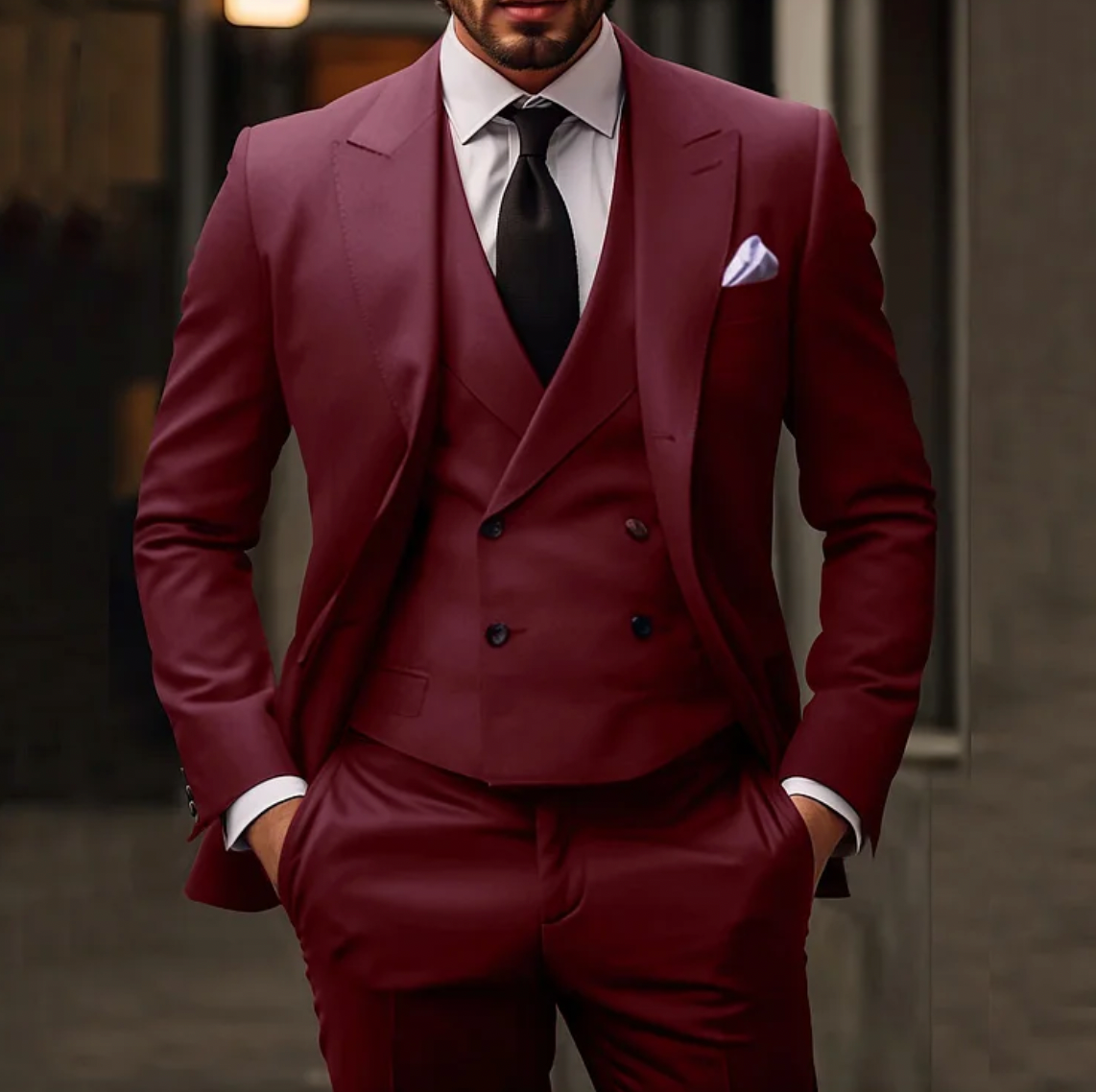 WW | Herren Smoking 3-teilig - Blazer, Weste & Hose