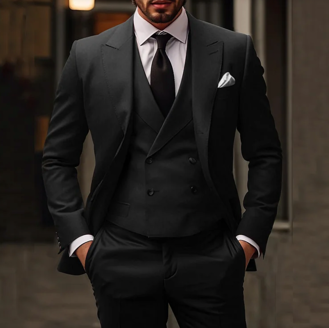 WW | Herren Smoking 3-teilig - Blazer, Weste & Hose