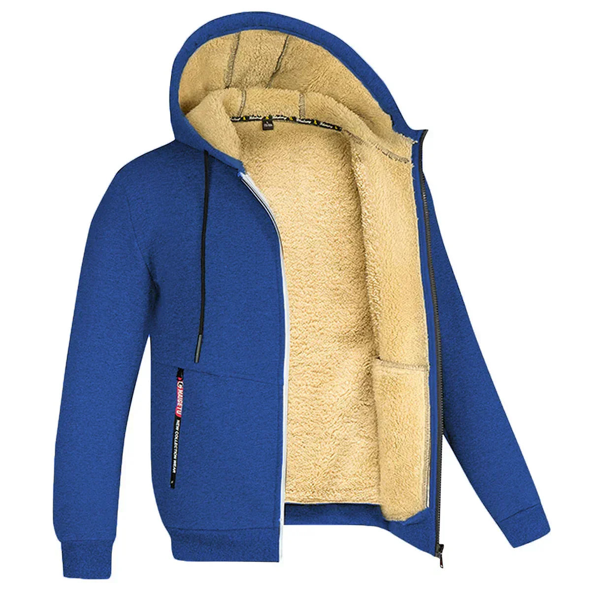 WW | Hoodie aus Lambswool - warmer & weicher Sweatshirt mit Kapuze und Plüschfutter für den Winter