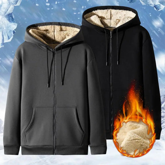 WW | Hoodie aus Lambswool - warmer & weicher Sweatshirt mit Kapuze und Plüschfutter für den Winter