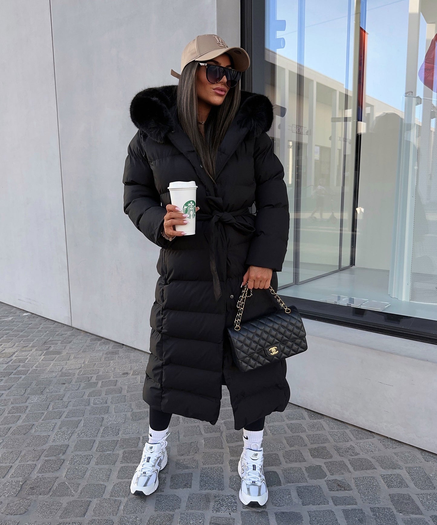 WW | Women's Long Quilted Winter Parka with Hood and Belt