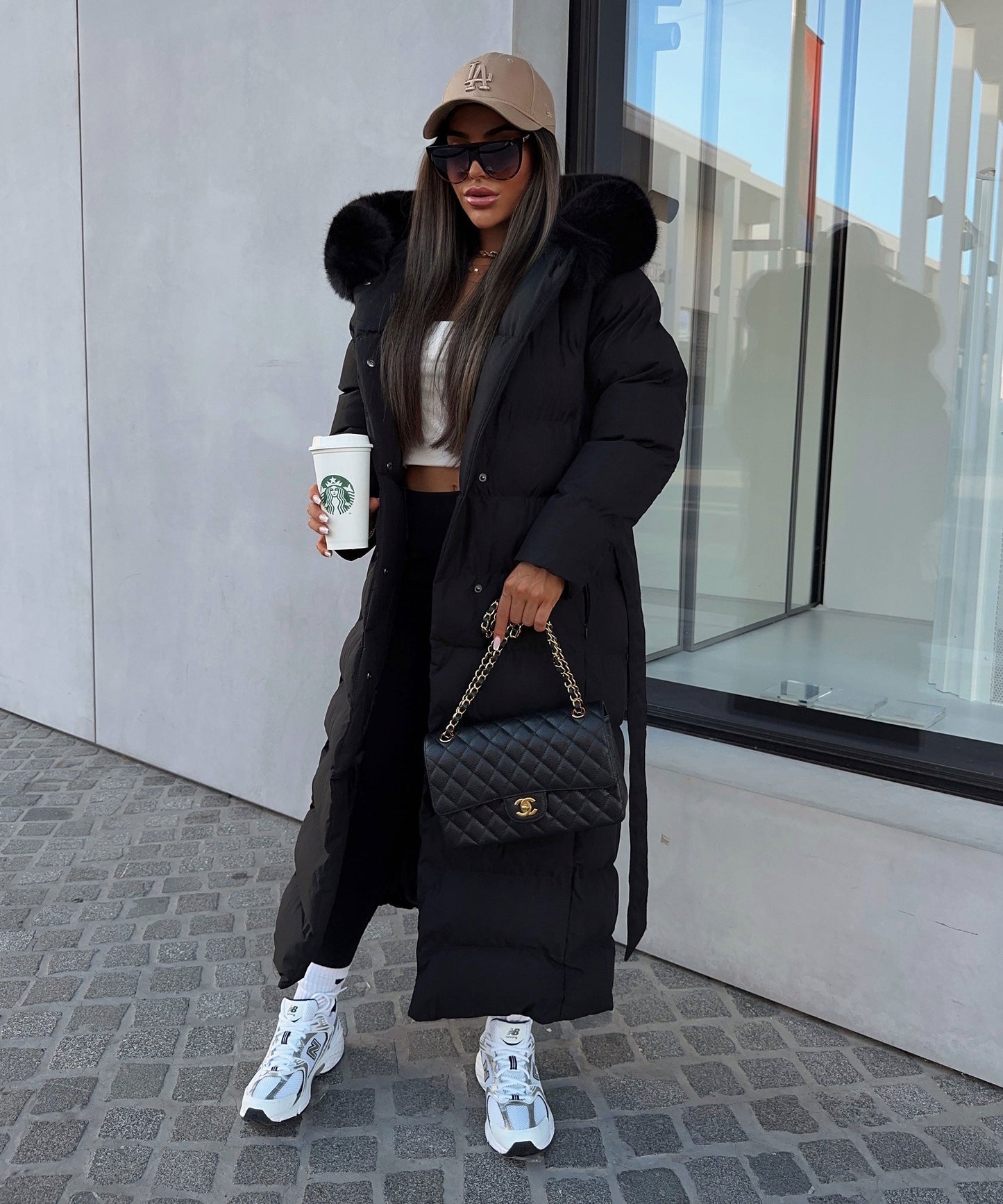 WW | Women's Long Quilted Winter Parka with Hood and Belt