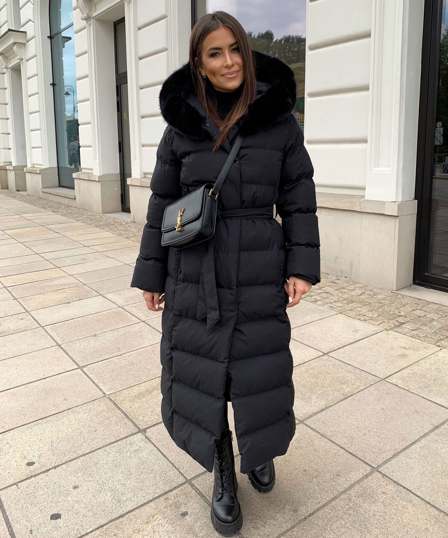 WW | Women's Long Quilted Winter Parka with Hood and Belt