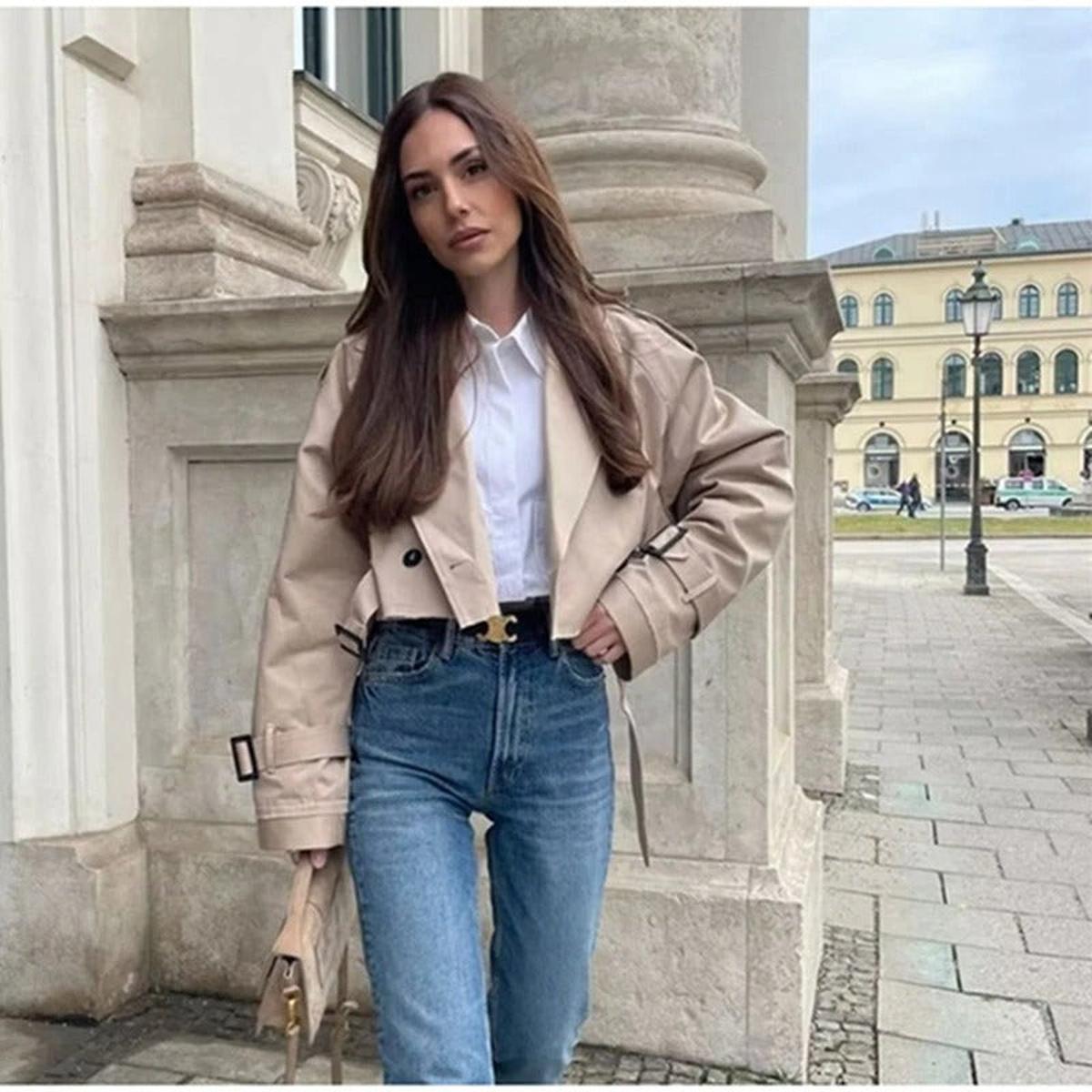 WW | Klassische Beige Damenkurzjacke Für Alle Anlässe