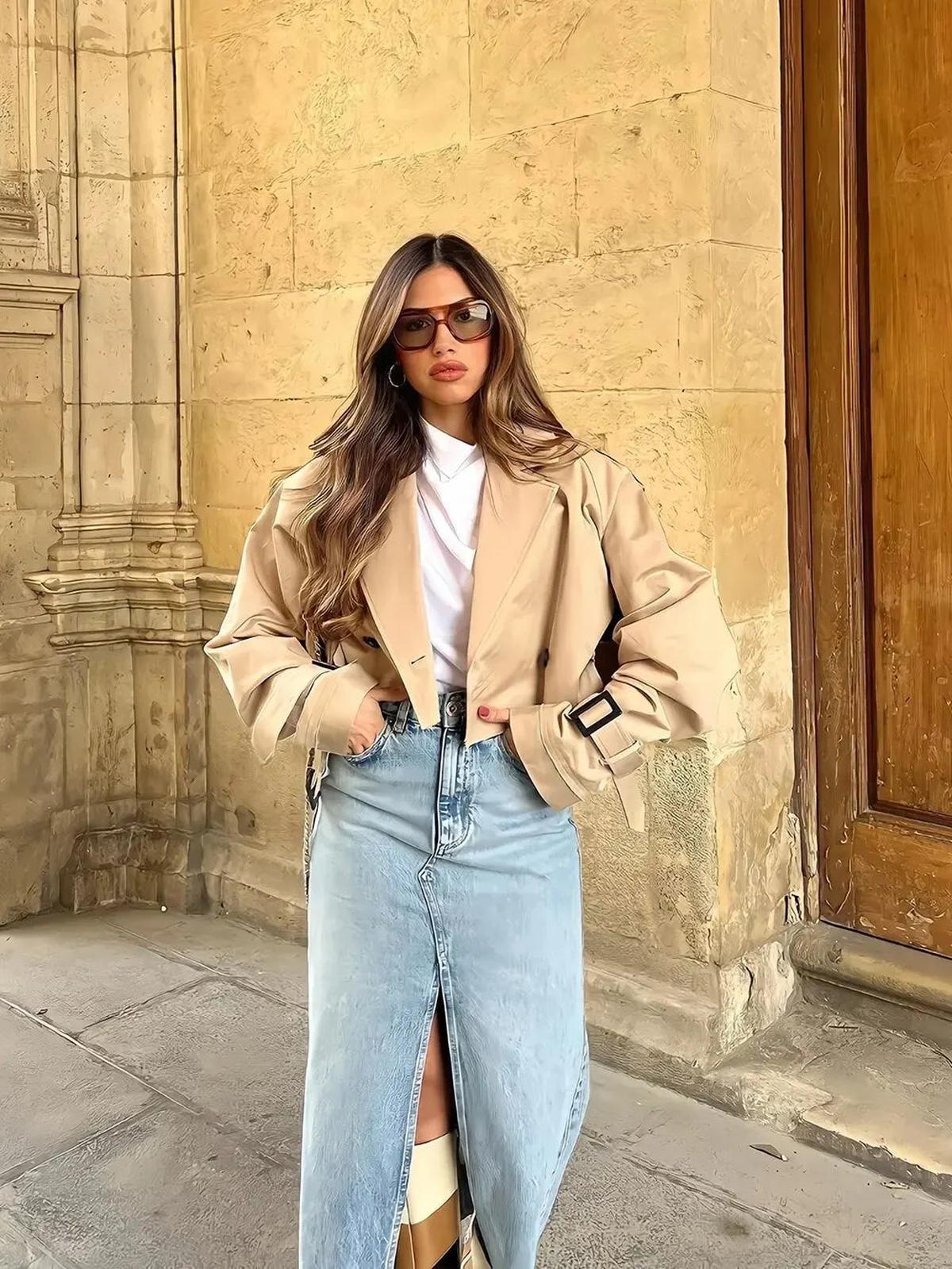 WW | Klassische Beige Damenkurzjacke Für Alle Anlässe