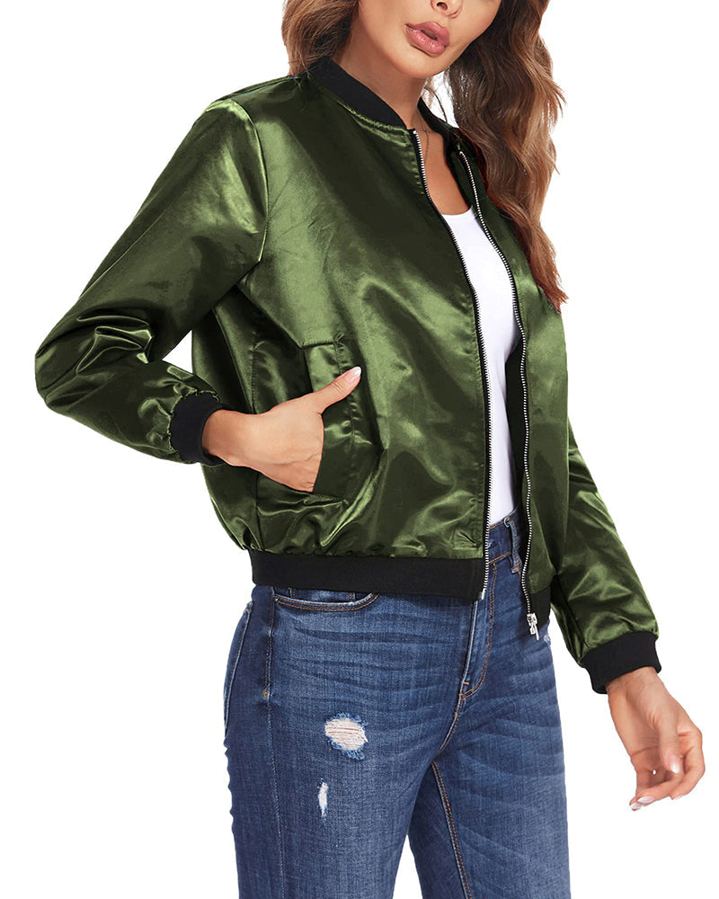 WW | stylish classic bomber jacket with pockets - perfect for any occasion