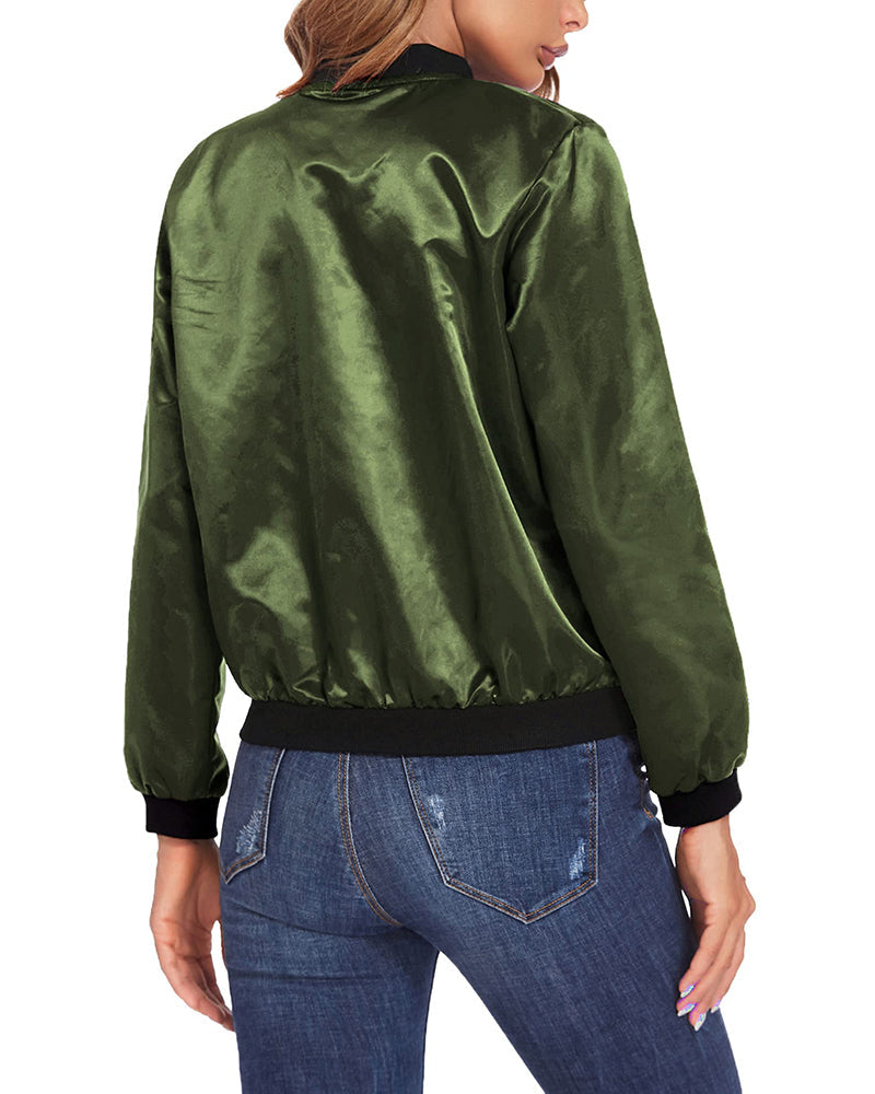 WW | stylish classic bomber jacket with pockets - perfect for any occasion