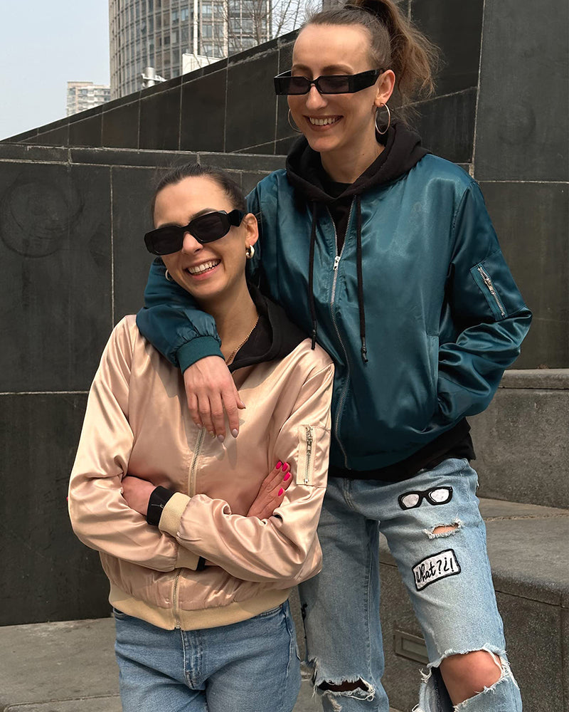WW | stylish classic bomber jacket with pockets - perfect for any occasion