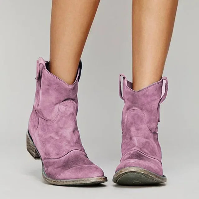 WW | Premium Women's Black Cowboy Boots – Classic Western Style with Durable Sole and Comfort