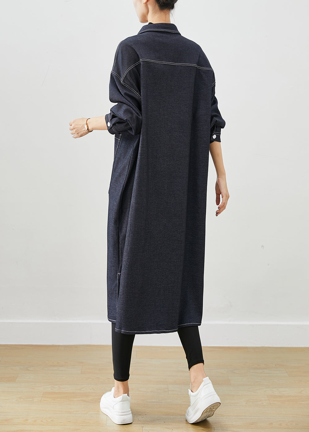 WW | Black Oversized Side-Open Denim Trench Coats