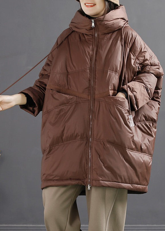 WW | Schwarzgrüne Zip-Up Kordelzug Enten Daunenjacken Winter