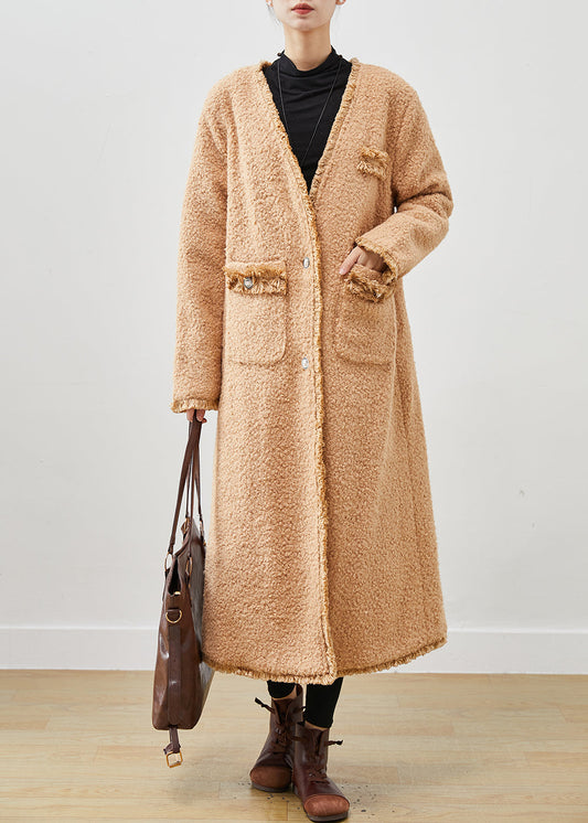 WW | Khaki Übergroße Taschen Kunstfell Teddy Mäntel