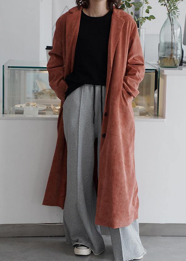 WW | rote Mode Tunika Muster Arbeitskleidung Notch-Kragen Winter Damen Mäntel