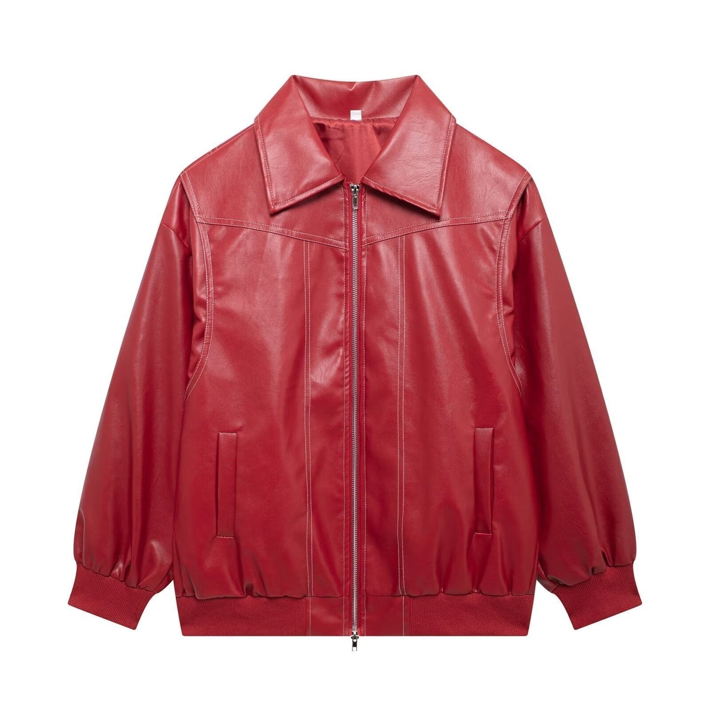 WW | Damen Oversized Leder Winterjacke