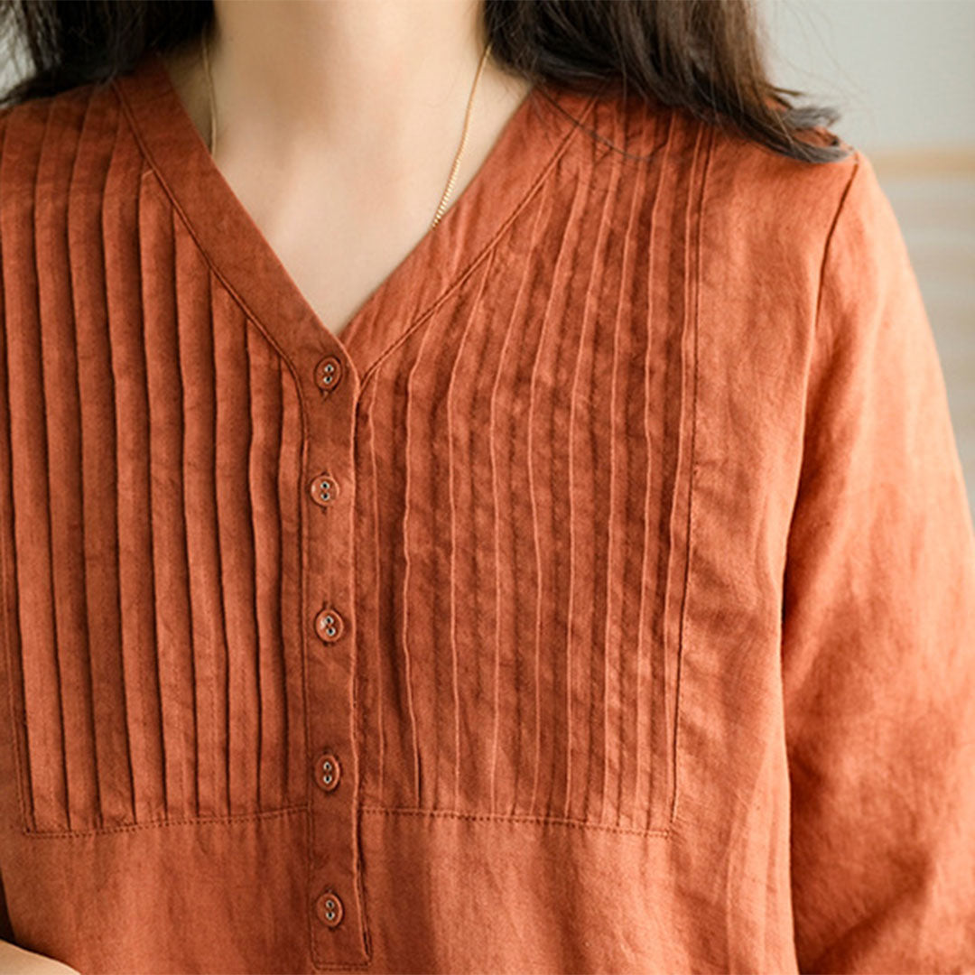 WW | Orange Leinen Kleid