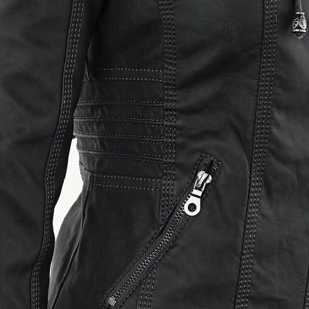 WW | Kunstlederjacke mit Kapuze - Urban Style & Allwetter-Schutz