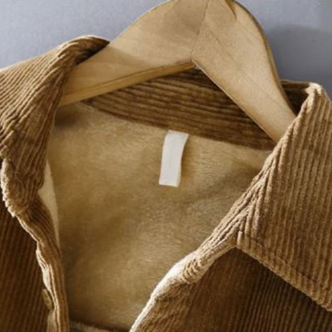 WW | Shirtjacke Cord Gefüttert Knopfverschluss Brusttaschen