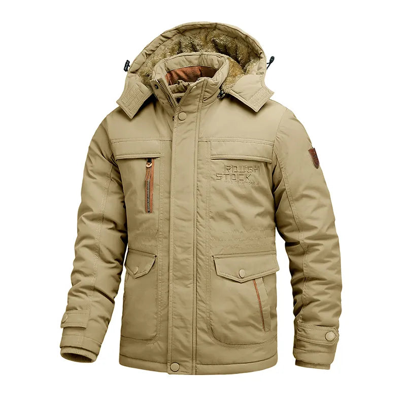 WW | Herren Winterjacke wasserdicht mit Kapuze & thermischer Fütterung